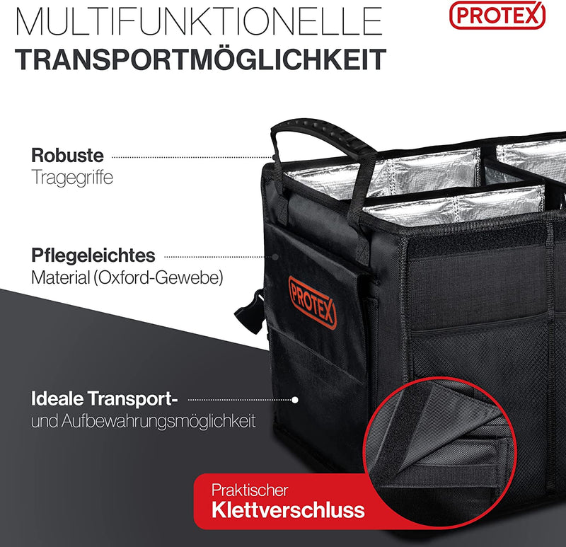 PROTEX Kofferraum Organizer 70 L Box faltbare Kofferraumtasche mit Deckel